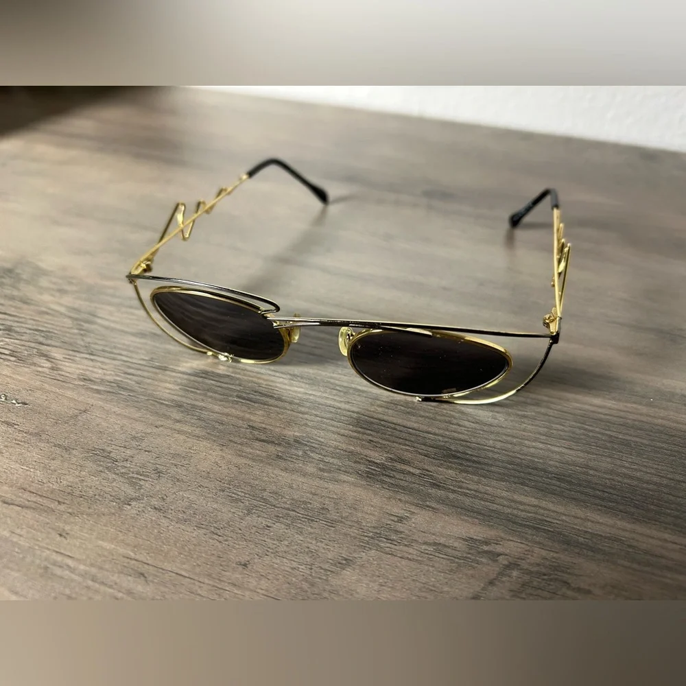 NEOSTYLE JET 252 CRAZY 90'S LADIES SUNGLASSES UNIQUE GOLD WIRE DESIGNER FRAMES - Picture 6 of 9